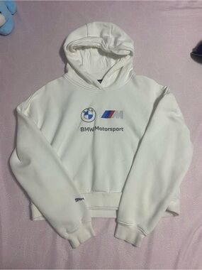 Puma White Crewneck Hoodie with BMW Motorsport Logo
